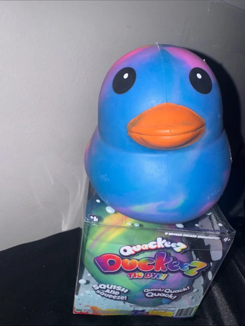 JUMBO AUTHENTIC Tie-Dye Blue & Pink Duck squishy Toy